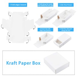 BENECREAT 20 Pack Kraft Paper Drawer Box 12.8x11x4.3cm White Soap Jewelry Candy Boxes Small Gift Boxes for Gift Wrapping, Birthday, Wedding, Party Favors