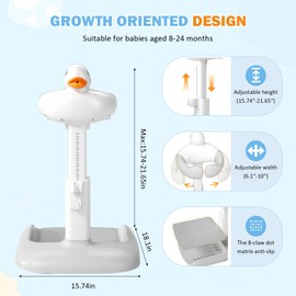 Adjustable Height Baby Shower Stand with Anti-Slip Base,Bath Shower Standing Support Stand,Portable Bath Helper Baby,Free Mother Hands