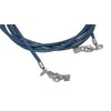 Unbespielt Leather Cord Necklace Blue Women Men Two Lobster Clasp