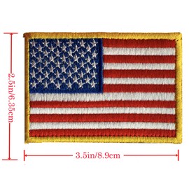 US American Flag Patch - Military Funny Meme Morale Premium Embroidered Badges Hook and Loop Fastener Gold Border for Military Uniform Backpack Bag Vest Clothes Jeans Hats Jersey