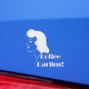 Decal Stickers of Coffee (White) (Set of 2) Premium Waterproof
