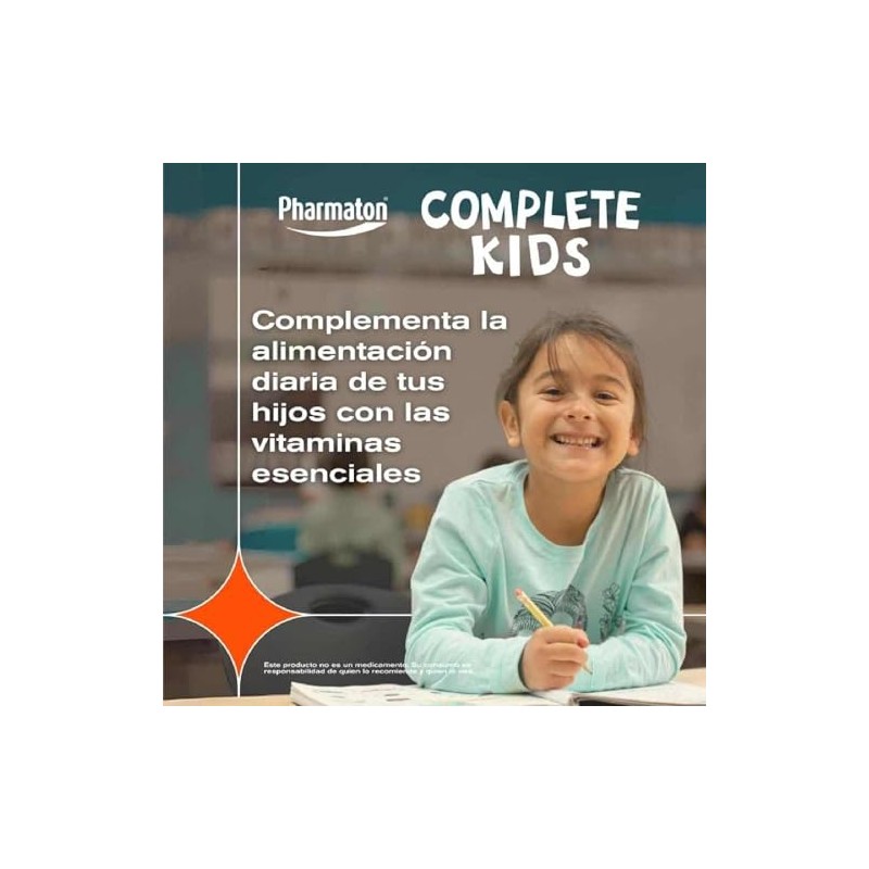 Pharmaton Complete Kids Suplemento Alimenticio en Jarabe, 100 ml. Complementa
