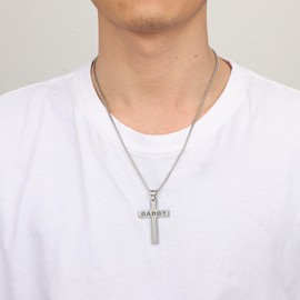 Lcherry Son Gifts from Mom - To My Son Cross Pendant Necklace for Men, Birthday Religious Baptism Gifts