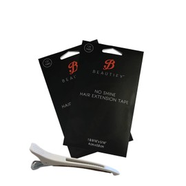 240 pcs No Shine Hair Extension Wig Tape Tabs w/White Hair Clip Bundle Pack | Strong Hold Adhesive Tabs, Clear and Invisible Tape | Super Bold Hold Wigs Front Bonding Weave Active Lace Adhesive Tape