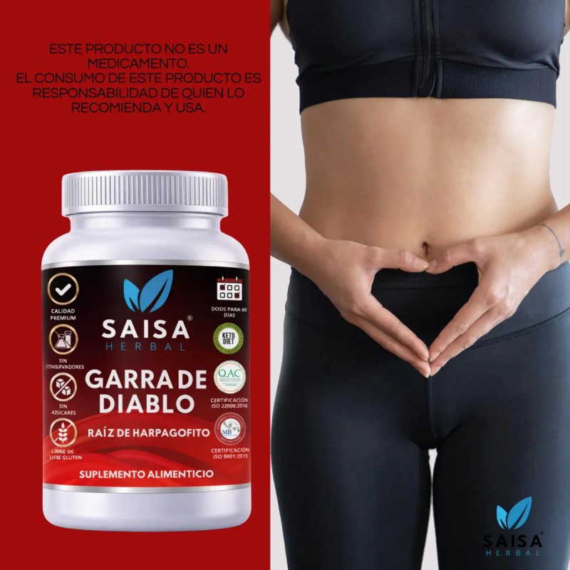 Garra Diablo 120 Cáps Saisa Herbal Suplemento Alimenticio Dolor Articular
