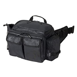 Daiwa Hip Bag (D) Spiral Black, 6.3 x 13.4 x 9.1 inches (16 x 34 x 23 cm)