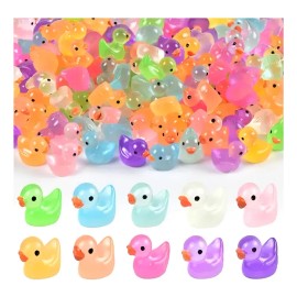 120 Mini Patos De Resina Luminosos Que Brillan En La . .