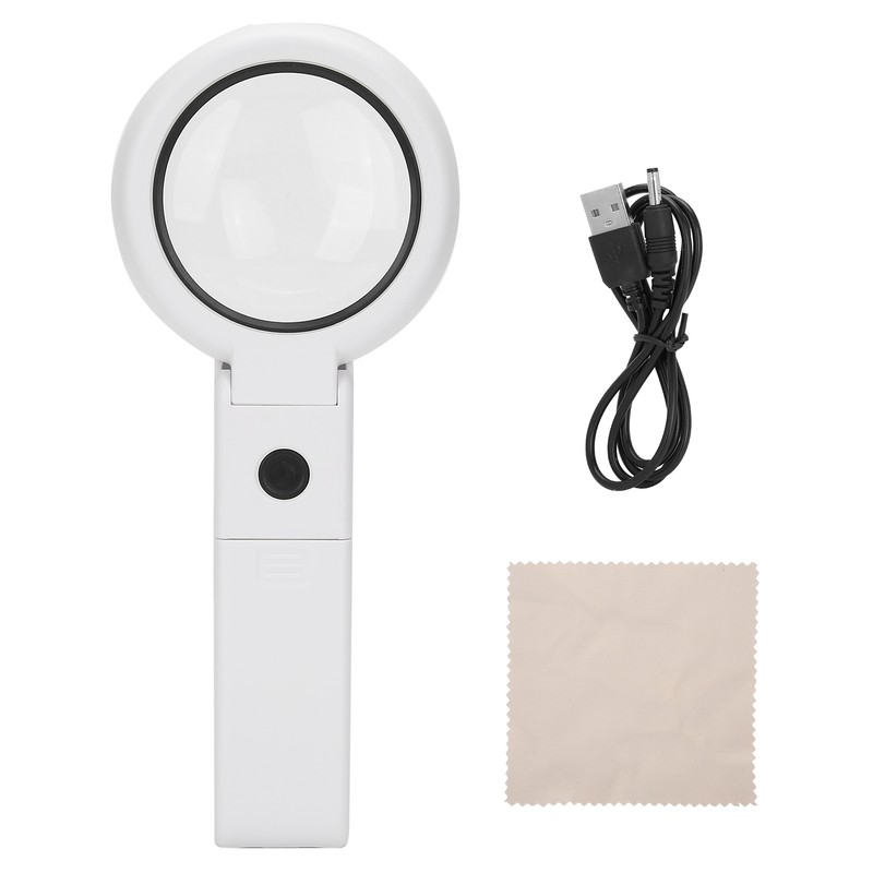 Desktop Handheld LED Magnifier 7X USB Battery Powered Reading Magnifying