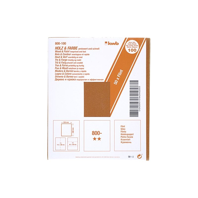50Bl.Schleifpap.K100 Holz (50 Bogen = 1 Pack)