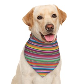 Mexican Serape Color Stripe Dog Bandana Scarf Triangle Bibs Pet Accessories Cat Kerchief
