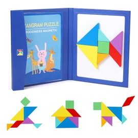 MOOKLIN ROAM Magnetic Tangram Puzzles, Educational Game Montessori, Geometric Shapes Puzzle Building Blocks, Colourful Book Shape, Children from 3 Years, Educational Toy, Puzzle Gift