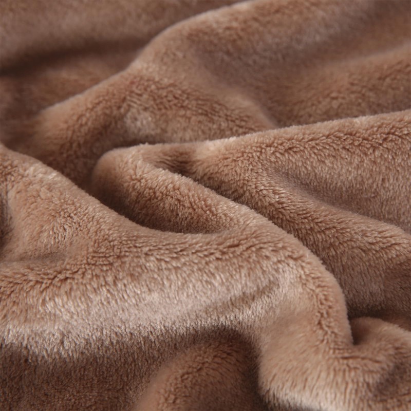 TASTHROW Light Coffee Cuddly Blanket, Fluffy Blanket, Fleece Blanket, 130