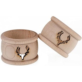 Davartis - Wooden Napkin Ring Turned Antlers (1 x 1 Item)
