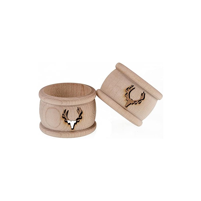 Davartis - Wooden Napkin Ring Turned Antlers (1 x 1