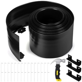 FoldTier 8 Inch Tall 33ft No Dig Landscape Edging Kit with Hammer Spikes Plastic Garden Edging Border Landscape Edging Border Flower Bed Edging Borders for Garden Lawn Flower Beds Grass Yard