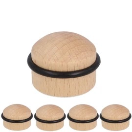 Gedotec Herbert Wooden Door Stopper with Damping Rubber – Beech | Pack of 5 Premium Door Stopper Made of Solid Wood | Door Stopper Floor for Gluing + Screws | Door Stopper Small for Room Doors | Floor
