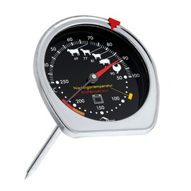 Küchenprofi Roasting / Oven Thermometer, Combination Thermometer Oven/Cooking Temperature at the Same Time, Cooking Temperature Display for Different Meats, Measuring Probe 11.5 cm, Stainless Steel