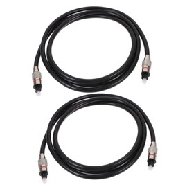 TEHAUX 2pcs Audio Optical Cable Male to Male Cord for Home Theater - Scratch Design Plated Connectors for Optimal Sound Quality