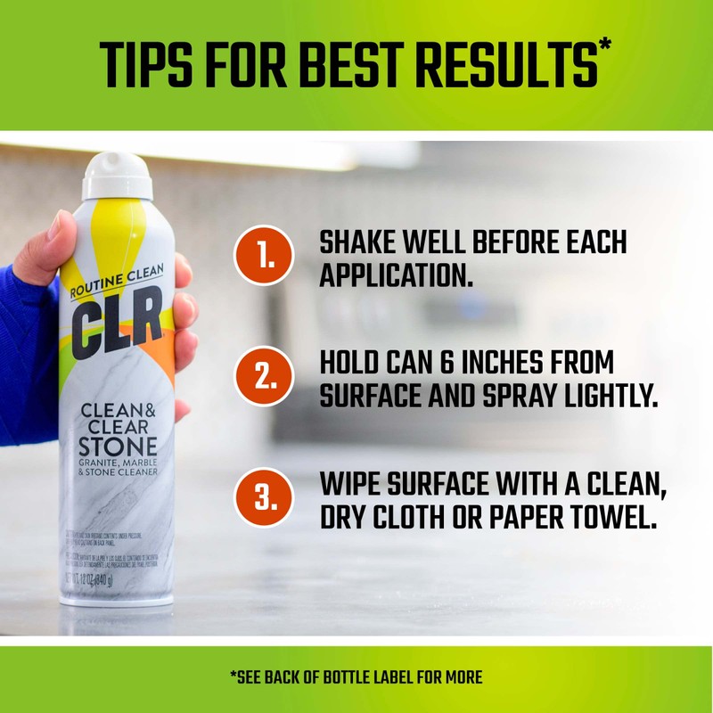Clean & Clear Stone, Granite, Marble, and Stone Cleaner, 12