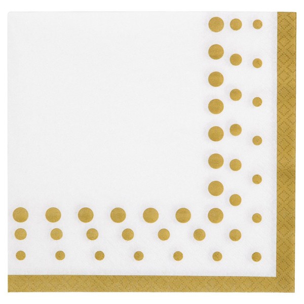 Creative Converting Sparkle and Shine Gold Paper Lunch Luncheon Napkins, 6.5" x 6.5"
