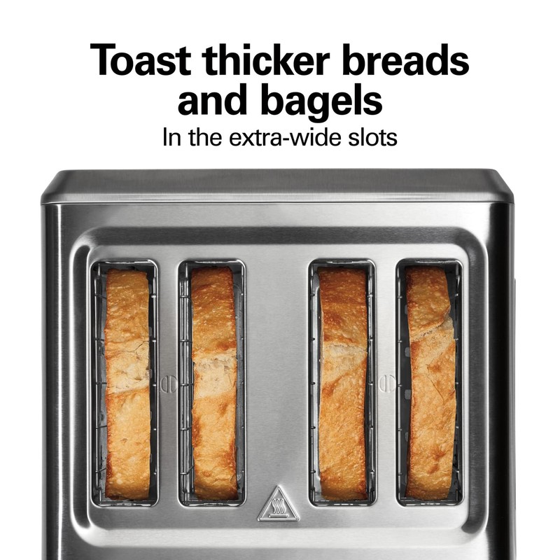 Hamilton Beach 4 Slice Toaster with Extra-Wide Slots, Bagel Setting,