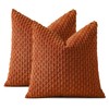Sungeek Set of 2 Rust Soft Corduroy Decorative Cushion Covers