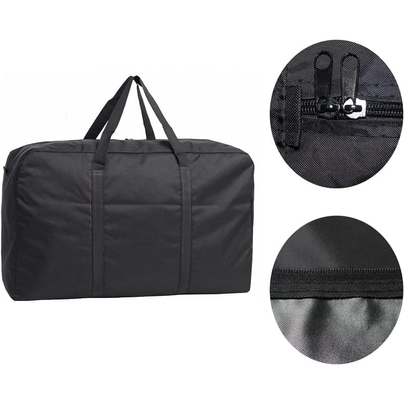 High Capacity Foldable Storage Bag, Waterproof Oxford Fabric, Double Zippers,