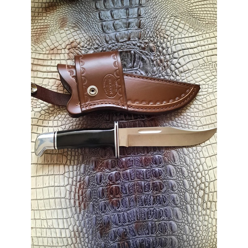 Custom Cross Draw Leather Knife Sheath for Buck 119 Knife,