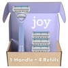 Joy - Mango de afeitar para mujer + 4 recambios