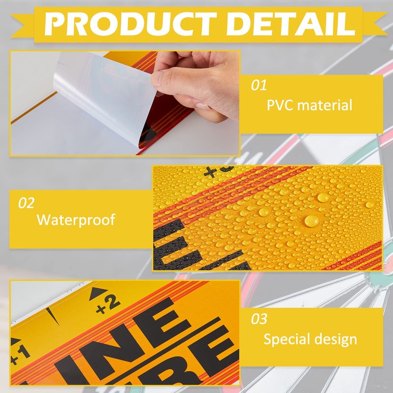 Lewtemi 2 Pcs Dart Board Throw Line Floor Sticker PVC