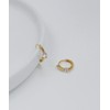 Gold&Deer 14K GF Double Cubic Mini One-Touch Ring Earrings Yellow