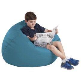 Factory Direct Partners 10478-TL SoftScape Classic 35" Junior Bean Bag Chair, Furniture for Kids, Libraries or Home - Teal