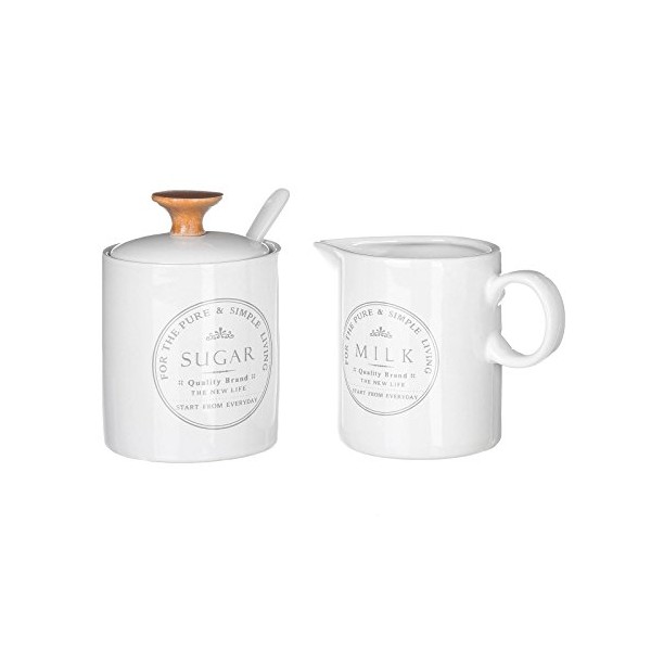 Set-zucker mit löffel und glas weiß