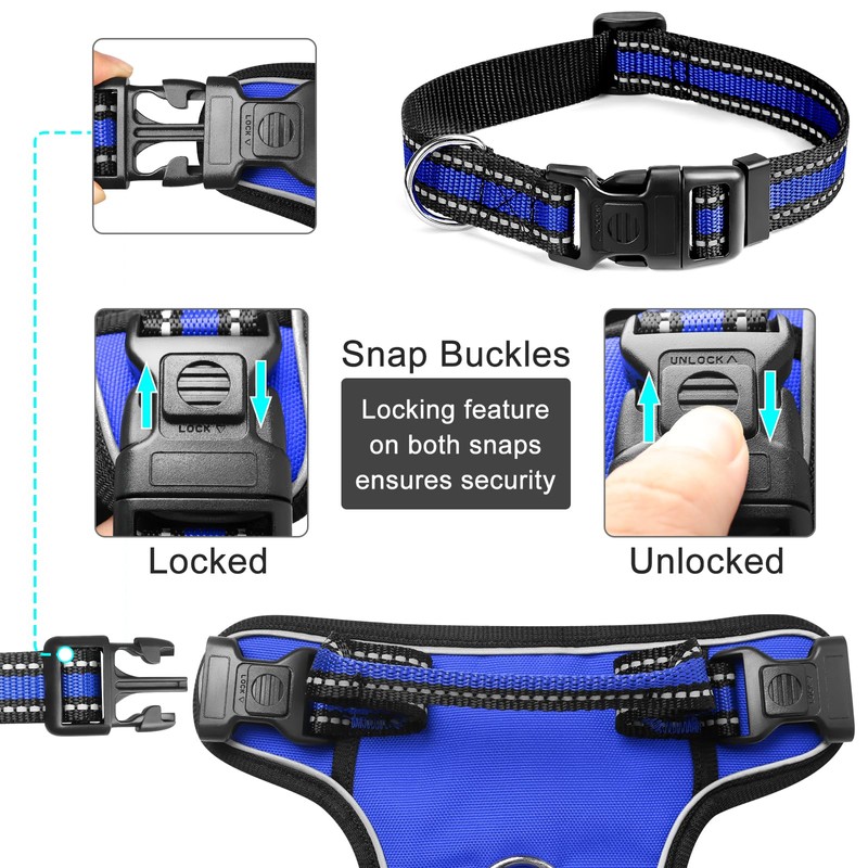 WINSEE Dog Harness No Pull, Pet Harnesses with Dog Collar,