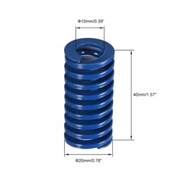 sourcing map 20mm OD 40mm Long Spiral Stamping Light Load Compression Die Spring Blue 1Pcs