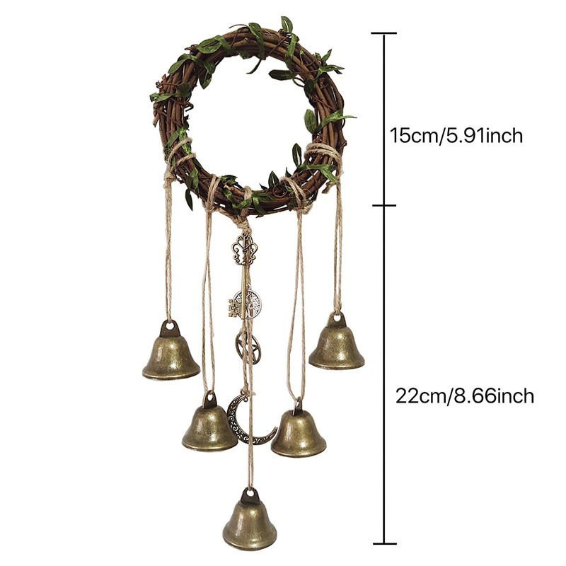 Witch Bells for Home Protection, 2Pack Handmade Witch Wind Chimes