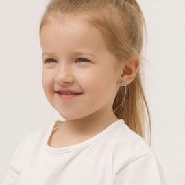 arete de tuerca de plata de ley 925 con circonita cúbica y mariposa para niñas y adolescentes, llamativos y de moda, joyería brillante y elegante para niñas, Metal, Circonia cúbica