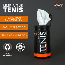 Waipy | 2 Pack | Limpiador de Tenis | Limpieza y Protección de Tenis | Toallas para Limpiar tu Tenis | Limpieza de Sneakers | 2 Botes de Toallas para protección de Zapatos | 2 Botes