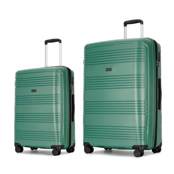 GinzaTravel Luggage Sets 2 Piece Hardside Expandable Suitcase with Double