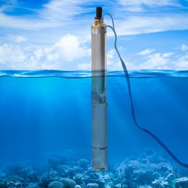 Submersible Well Pump, 0.33HP 110V/60HZ Deep Well Pump 3" OD Pipe 33GPM Sham Well Pumps with Control Box 1" Outlet Vertical Well Pump for Garden, Ponds Livestock Fountain Agricultural