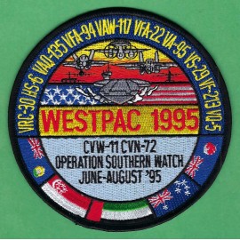 CVN-72 USS ABRAHAM LINCOLN OPERATION SOUTHERN WATCH WESTPAC 1995 CRUISE PATCH