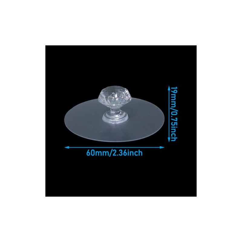 WHYHKJ 10PCS Cabinet Drawer Pull Knobs Self Adhesive Transparent Crystal