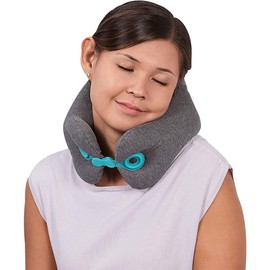 Travel Smart Snap Closure Neck Rest Travel Pillow Gray