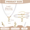 ZENGSING Women's Initial Pearl Necklace Bracelet Set Pearl Jewellery Set