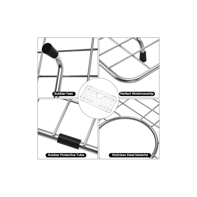 Kitchen Sink Grid and Sink Protectors, Stainless Steel Sink Grids