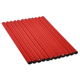 Mr. Gadget's Solutions 12Pcs Carpenter Pencils, Black Core Oval 2‑Head Wood Carpenter Pencil, Woodworking Marking Hand Tools, Red
