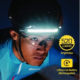 OPTIMAL VENTURES Liteband ACTIV 520 Wide-Beam LED Headlamp, 210° Illumination, 520 Lumens, Lightweight, Rechargeable, USB-C, Red LED Mode, Camping, Running, Hiking, Fits Hard Hats, Great White