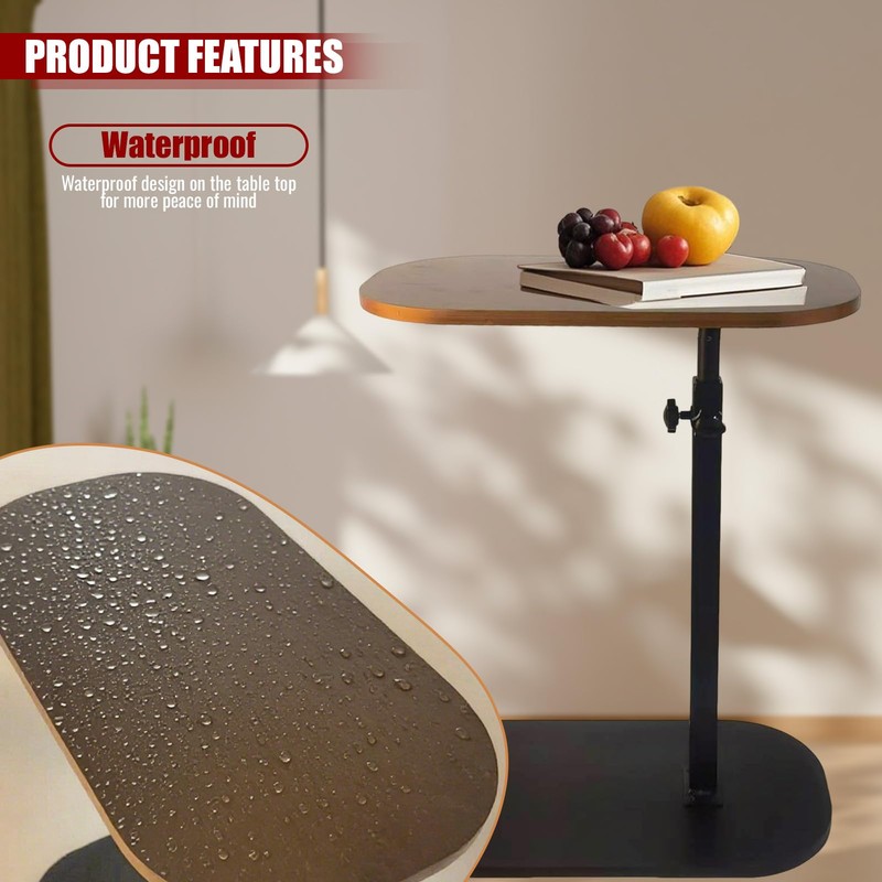 C Shaped End Table, Side Table for Sofa, End Table