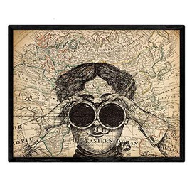 Nacnic Print for framing Binoculars in the world Decorative posters. 250 grams paper
