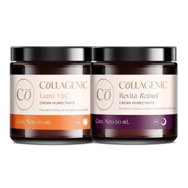 COLLAGENIC 2 Pack Cremas Faciales Da y Noche  Vitamina C, Retinol, Colgeno Hidrolizado, Filtros Solares  Aclarante con FPS  Hidratante  2 Cremas...   